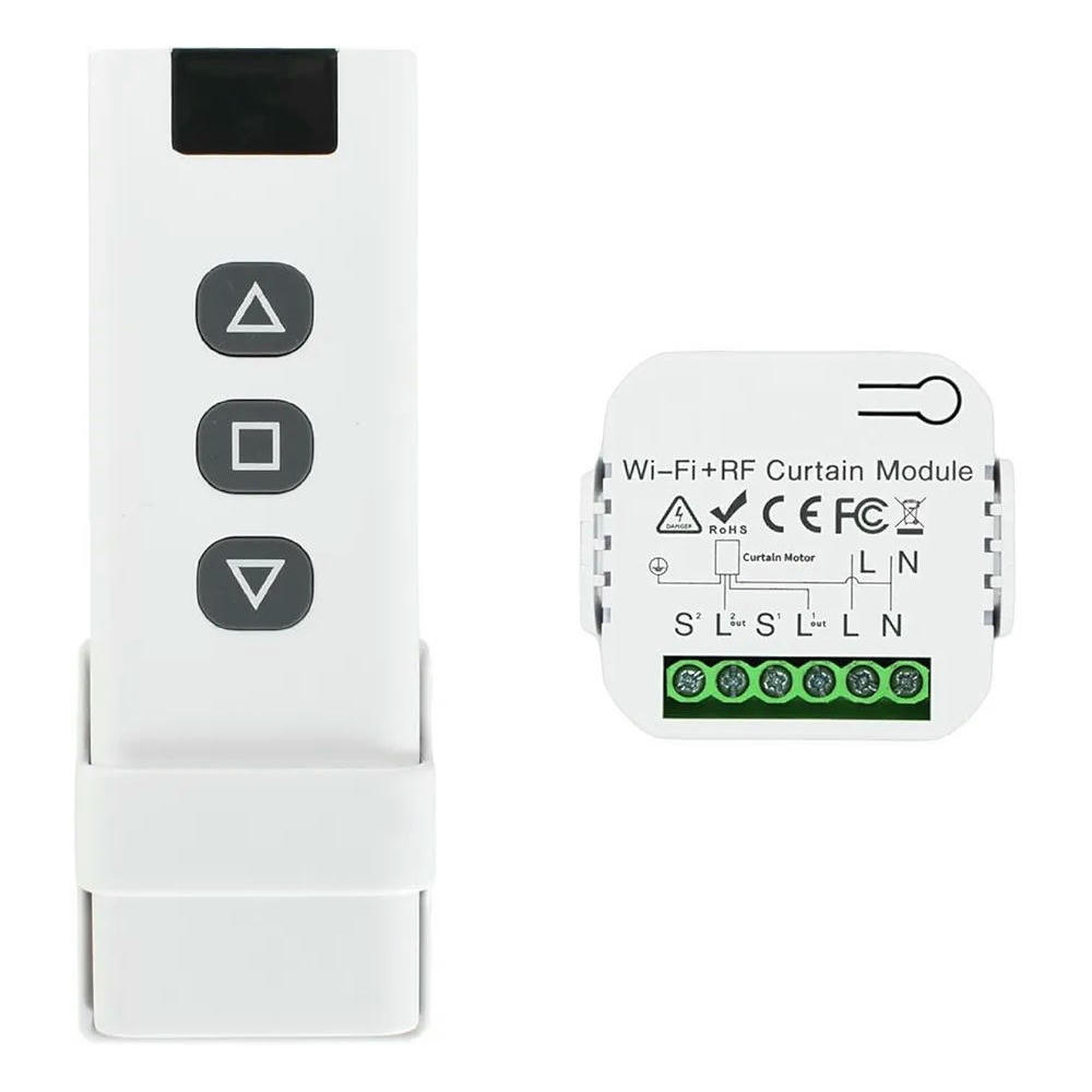 Interruptor de Persianas Inalámbrico, Módulo Receptor de Control RF 433 MHz, Compatible con Cortinas y Toldos, Rango de Control de 100 Metros