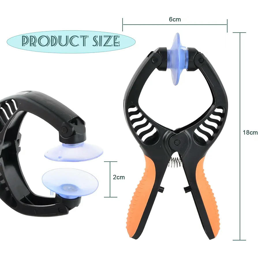 Herramienta de Apertura para Pantallas LCD, 2 Piezas, Alicates y Ventosas para Teléfonos Móviles y Tabletas, Herramienta Profesional de Reemplazo