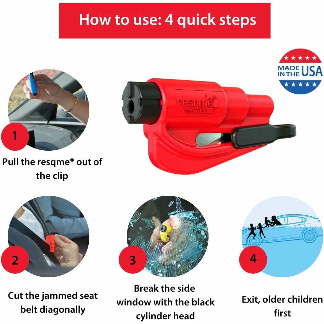 Resqme GBO-RQM-BLACK Herramienta Rompecristales, Negro, 1 Unidad