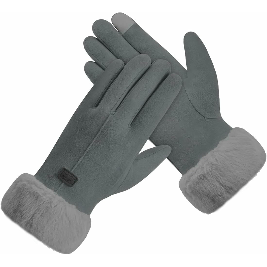 Guantes térmicos para mujer, guantes de invierno táctiles, guantes cálidos con forro polar, ideal para conducir y hacer deporte, color rosa, gris o caqui