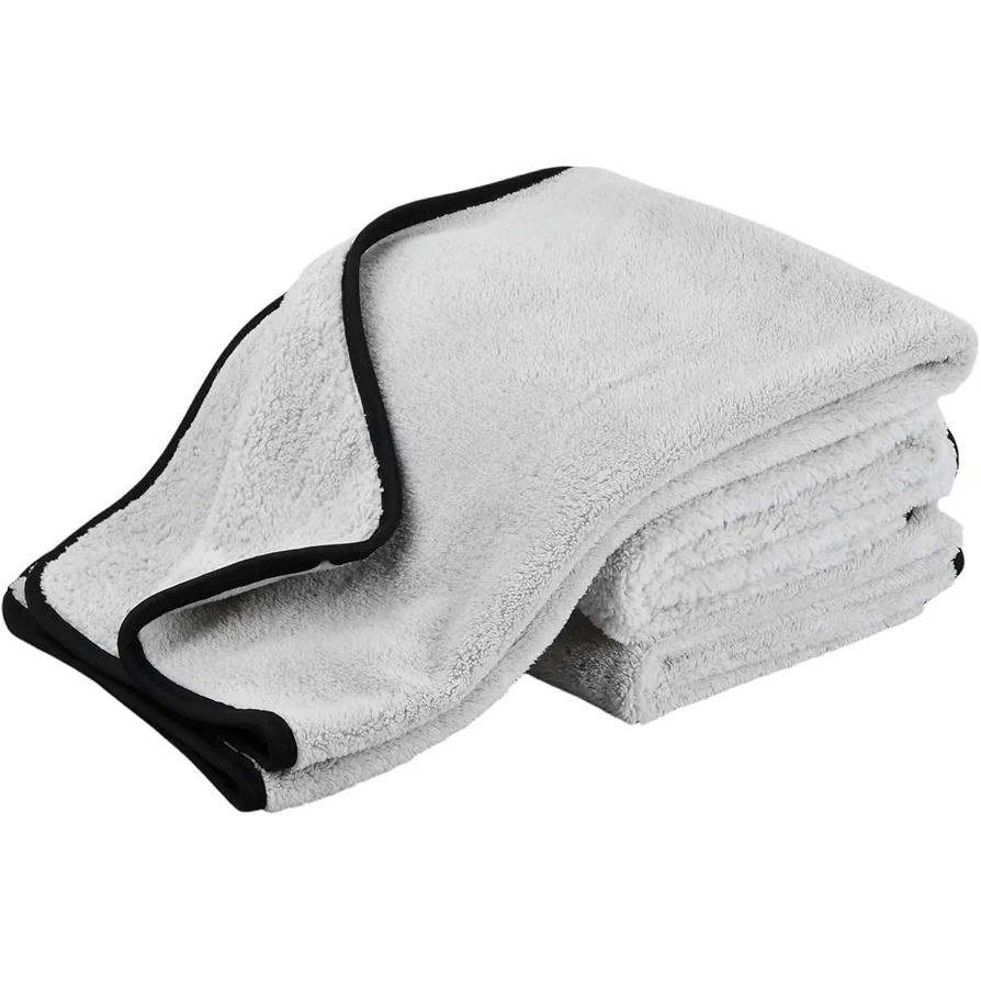 Absorbent Microfiber Towel for Cars, 3 Pieces, 60x40cm, Gray, Ideal for Drying and Cleaning