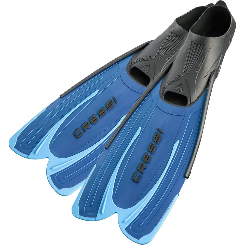 Cressi Agua Short aletas de snorkeling unisex para adultos, ideales para iniciación y uso recreativo, talla 45/46 color azul