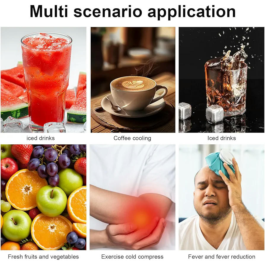 Cubitos de Hielo de Acero Inoxidable 8 Piezas, Cubitos Reutilizables, Con Pinzas y Caja de Almacenamiento, Ideal para Whisky, Cócteles y Bebidas