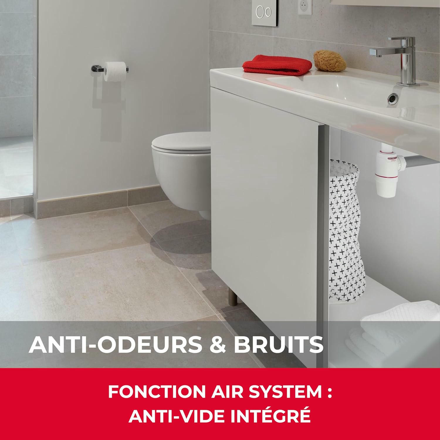 Wirquin 30722158 Neo Air D32-Sifón para Lavabo, Color Blanco, 14.5 x 9.2 x 6.9 cm