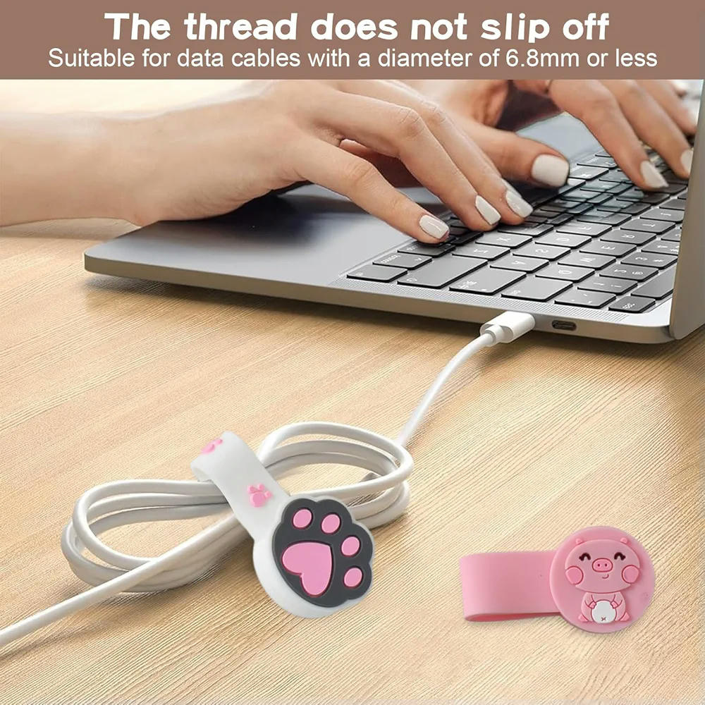 Organitzador de Cables de Silicona Magnètic 6 Peces, Clips Reutilitzables per a Auriculars i Cables, Disseny Colorit i Funcional