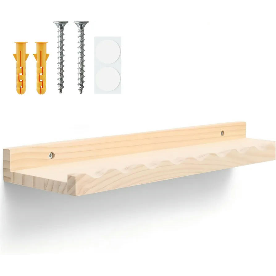 Baldas Flotantes de Madera, 40x10.7cm, Estantes de Almacenamiento Decorativos para Salón, Cocina y Oficina (Marrón)