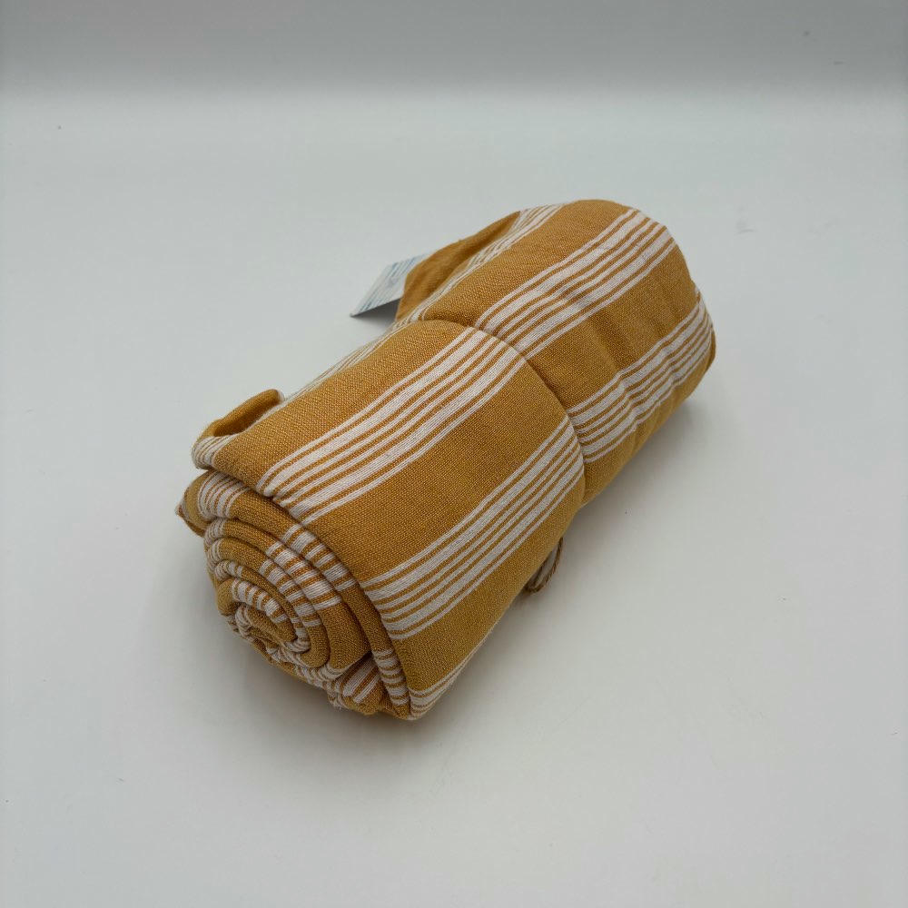 Pareo toalla Sena 95x180 amarillo con rayas blancas