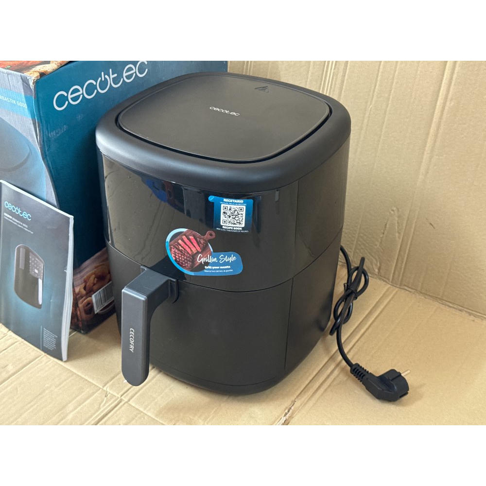 Cecotec Freidora de Aire sin Aceite de 6 L Air Fryer Cecofry Bombastik 6000. 1700 W, Tecnología PerfectCook, Temperatura y Tiempo Regulables, Control Táctil, 12 Modos, Temporizador