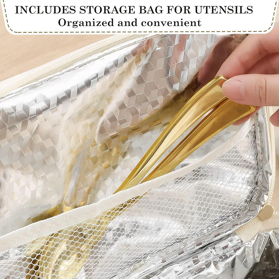 Bolsa térmica Porta Alimentos, Nevera portátil pequeña, Mochila térmica aislada, Bolsa de almuerzo para oficina, camping, playa, capacidad 5,5L y 9L, color beige