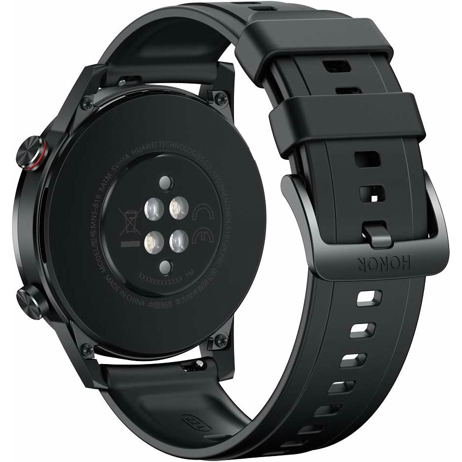 Honor MagicWatch 2 46 mm Smart Watch, con monitor de ritmo cardíaco y estrés, modos de ejercicio, aplicación para correr y altavoz y micrófono integrados, color negro/carbón