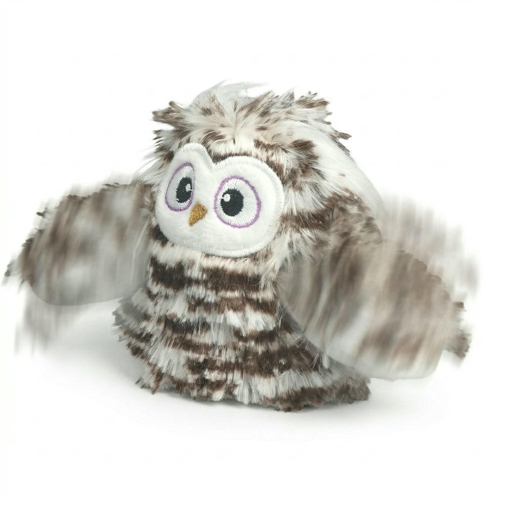 Juguete Interactivo para Gatos Búho Chirriante Automático con Hierba Gatera y Simulador de Pájaro, Ideal para Jugar en Interior