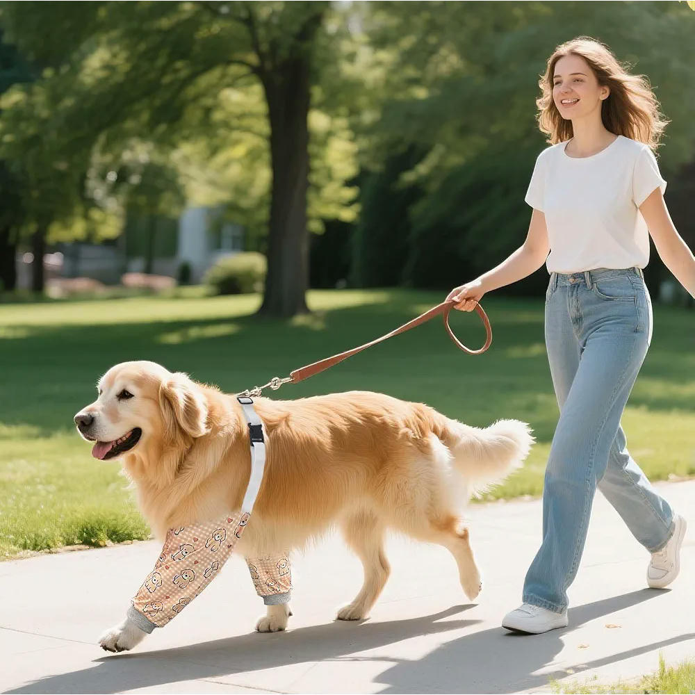 Protector de Codos para Perros - Coderas Transpirables para Prevenir Callos y Heridas (Beige)