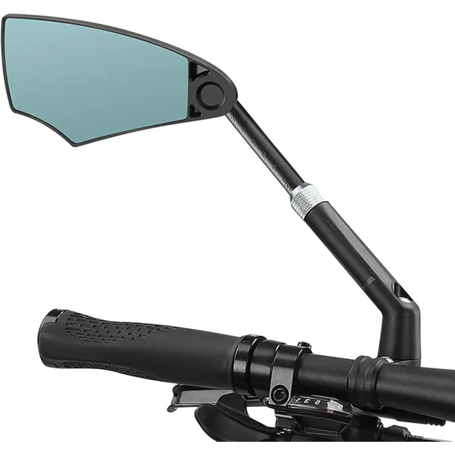 Soporte para Manillar de Bicicleta, Retrovisor Visión Trasera de Gran Angular para Bicicletas de Montaña y Carretera, Ajustable y Fácil de Instalar