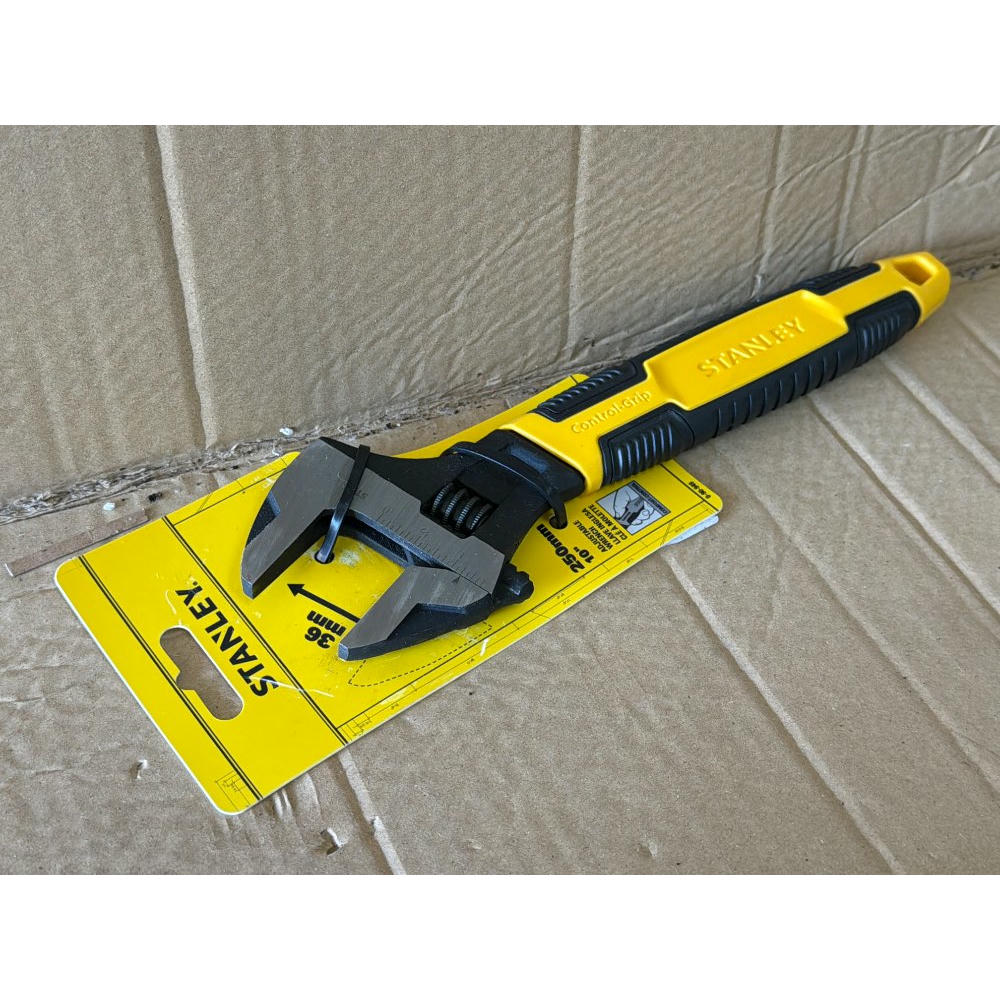 STANLEY Llave Ajustable MAXSTEEL, Longitud 250mm, Acabado Fosfatado, Cromo Vanadio, Mango Ergonómico Bimaterial, Apertura 33mm, Cumple Normas ISO/DIN/ASME, 0-90-949