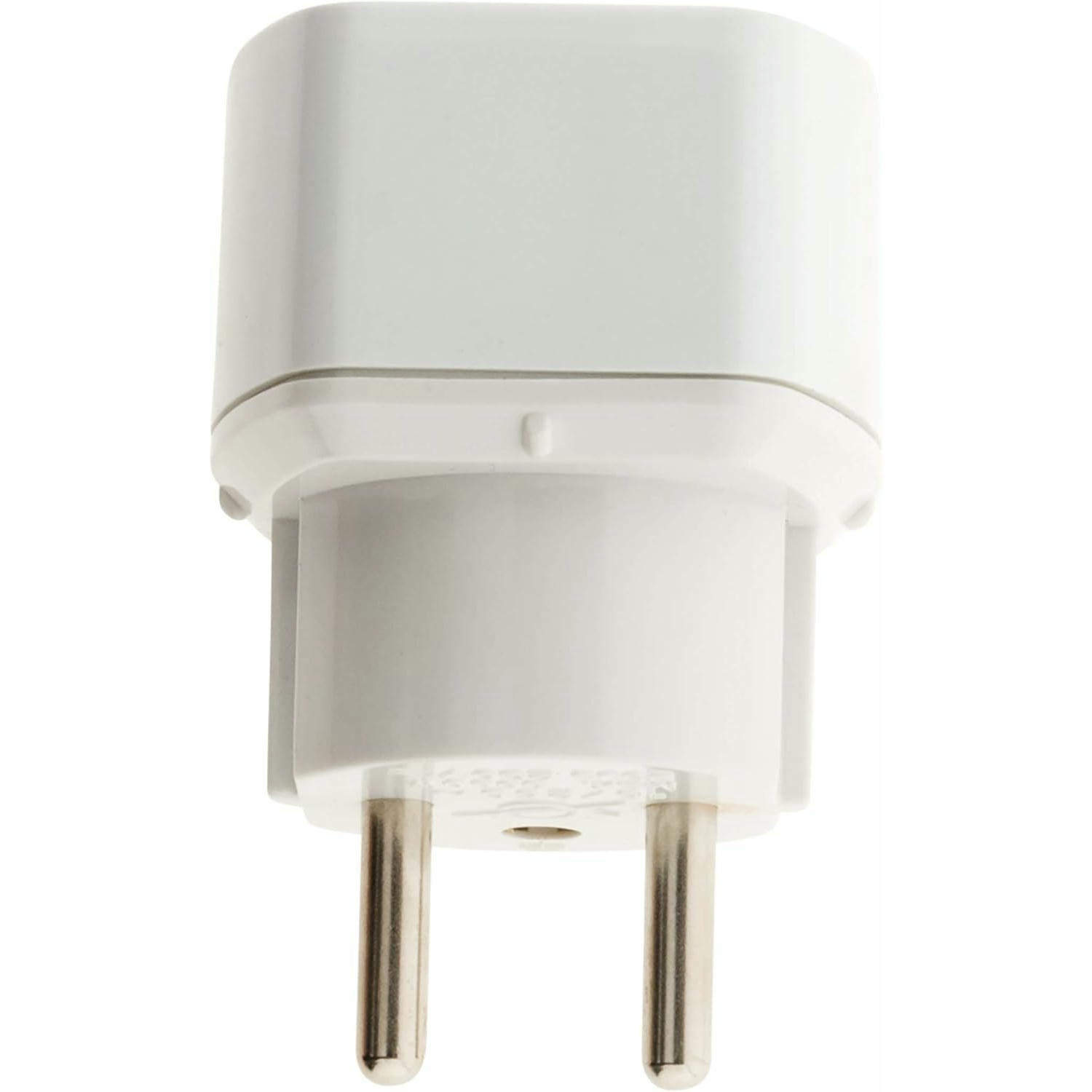 Zenitech - Adaptador para enchufe de viaje de Alemania a Francia - enchufe FR macho a enchufe alemán hembra - blanco - Schuko