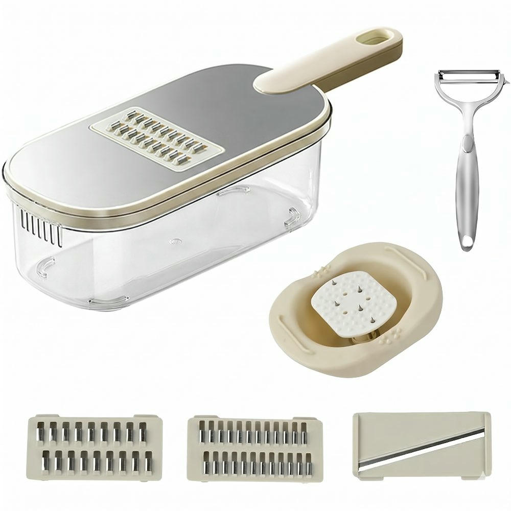 Mandolina de Cocina Profesional de Acero Inoxidable, Cortador 3 en 1, Ideal para Frutas y Verduras como Zanahorias y Patatas