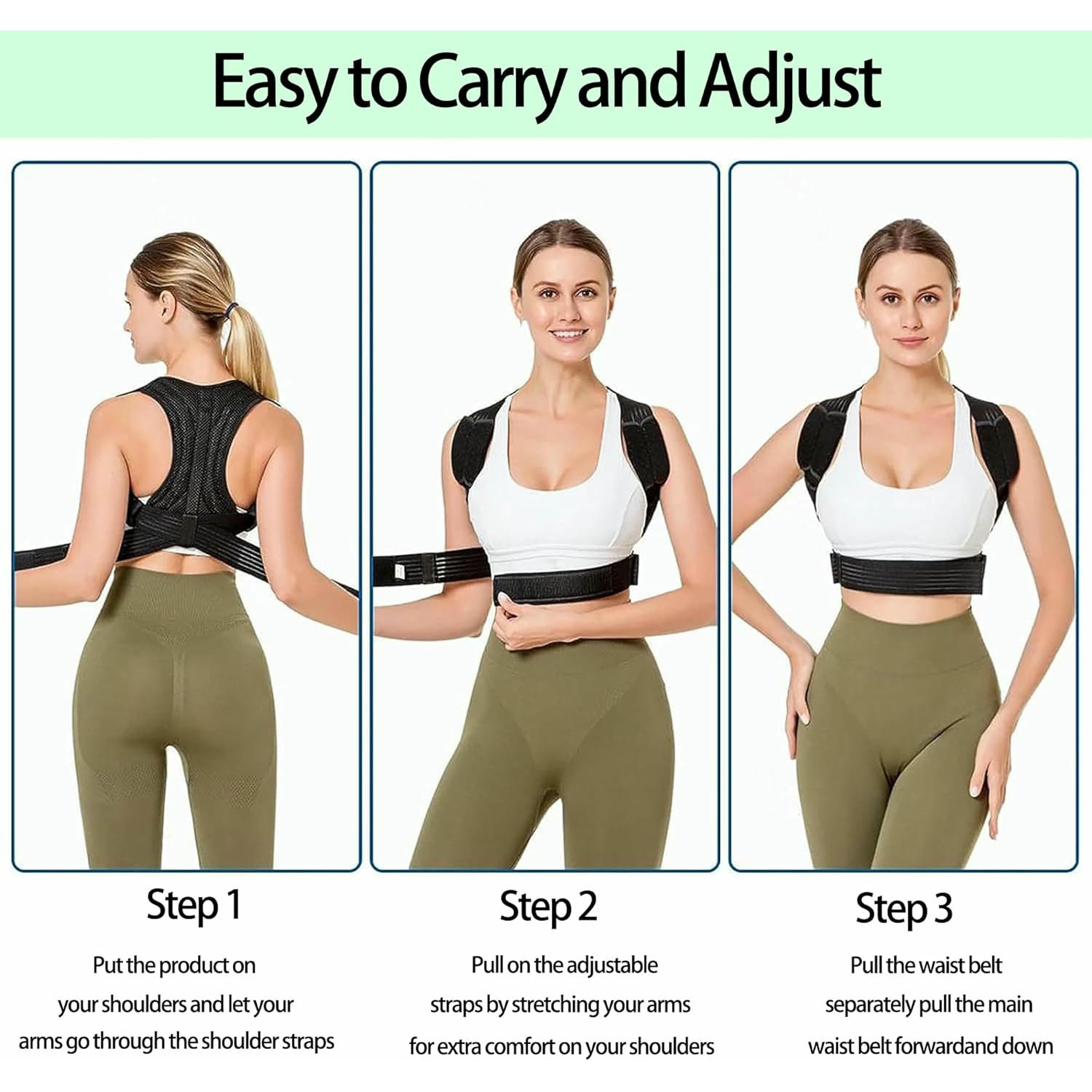 Corrector de postura de espalda Talla L, corrector ergonómico ajustable para hombres y mujeres, soporte lumbar y alivio del dolor