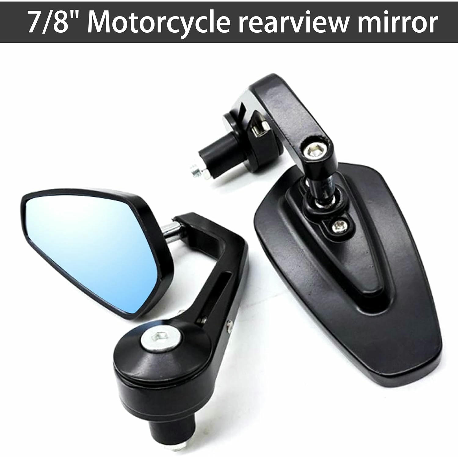 Heart Horse Anti-Glare Espejo Retrovisores Moto, Espejos Retrovisores Moto para 17-20mm Manillar, Espejo Retrovisor Accesorios para Moto Kawasaki z900 z1000 Honda 125 Yamaha MT01 MT03