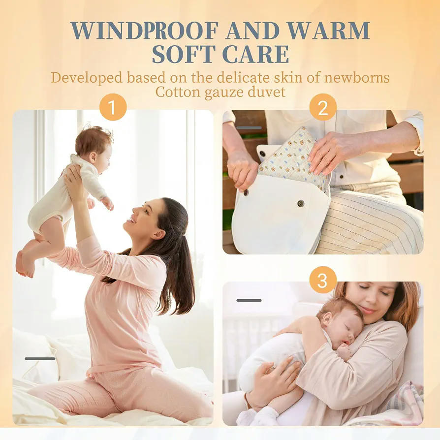 Manta Premium de Muselinas de Algodón 90x90 cm para Bebé Recién Nacido con Lazos, 6 Capas, Beige