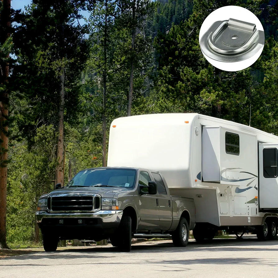 4 Piezas Anillo de Amarre en D con Gancho, Anillo de Amarre de Acero Galvanizado, Ancla de Carga para Remolque, Anillo de Seguridad para Coche