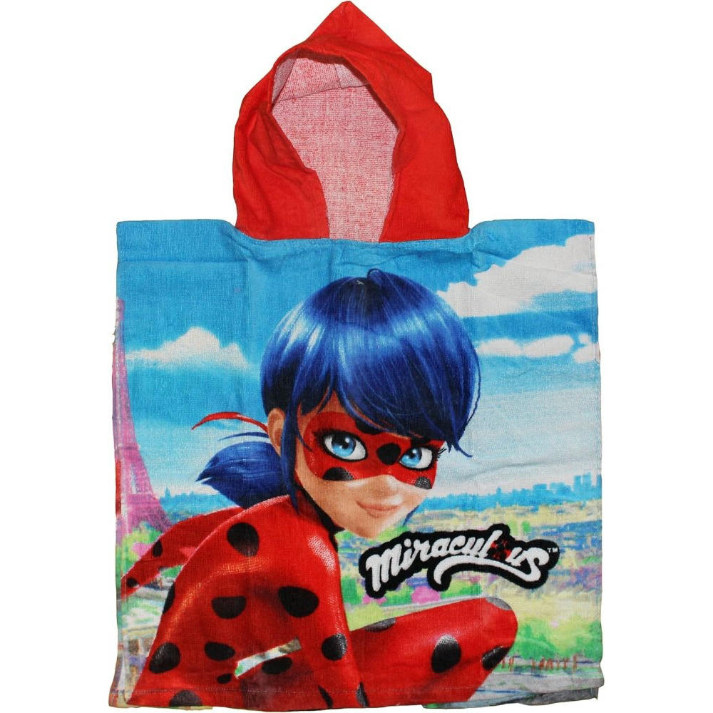 Poncho de Baño para Niños con Diseño de Ladybug (Azul)