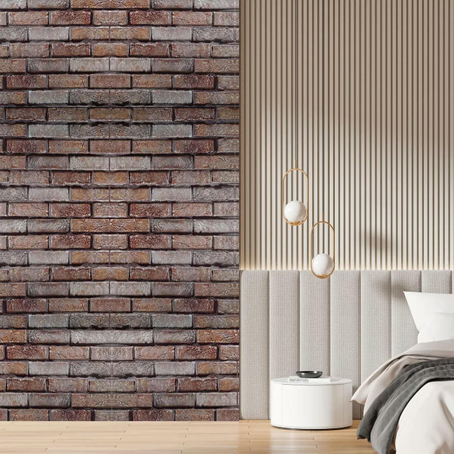 10 Paneles de Pared 3D Autoadhesivos, Papel Pintado Impermeable para Decoración de Interiores con aspecto de ladrillos (30 x 30 CM)