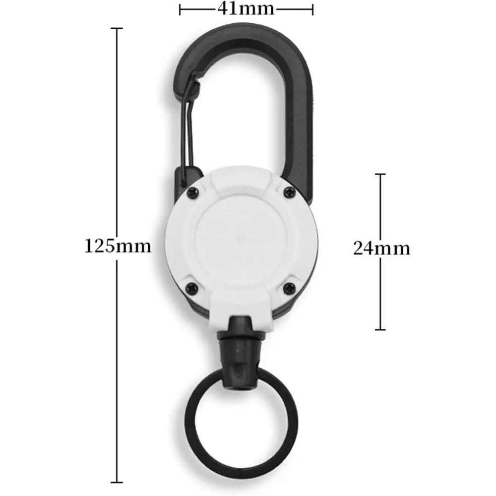 Carretes retráctiles para insignias, 5 llaveros con cable de acero de 60 cm, soportes duraderos para llaves y credenciales