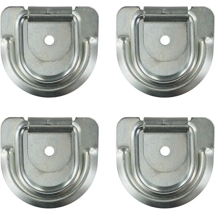 4 Piezas Anillo de Amarre en D con Gancho, Anillo de Amarre de Acero Galvanizado, Ancla de Carga para Remolque, Anillo de Seguridad para Coche