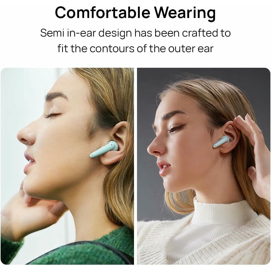HUAWEI FreeBuds SE Semi-In-Ear Auriculares Bluetooth 5.2 inalámbricos, Cómodos de Llevar, Diseño Premium, Sonido, 24 Horas de batería, Cancelación de Ruido en Llamadas por 2 micrófonos, Cian