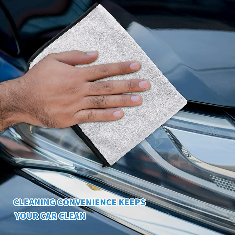 Paño de Microfibra Absorbente para Coche, 3 Piezas, 60x40cm, Gris, Ideal para Secado y Limpieza