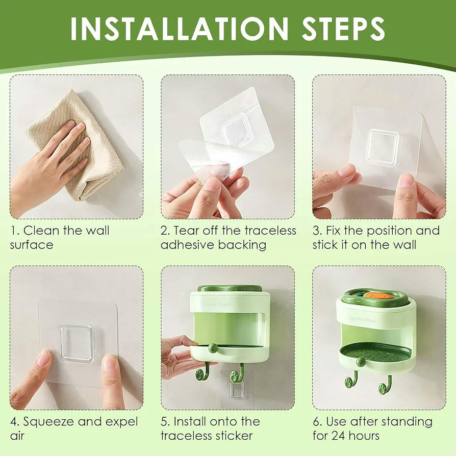 2 Cajas de Jabón Multifuncionales Colgantes, Tres en Uno, para Baño y Cocina (Verde)