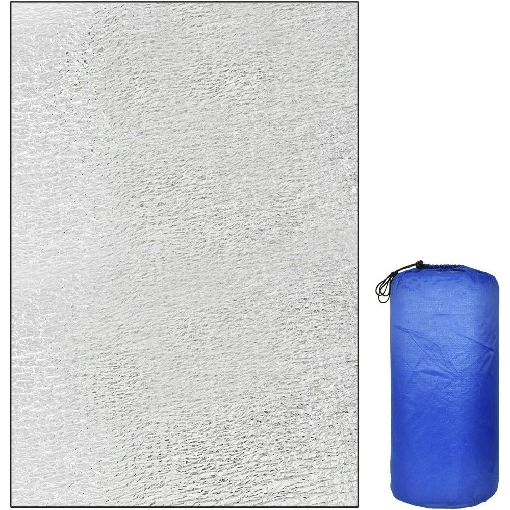 Estora Aïllant d'Alumini, 200 x 150 cm, estora portàtil impermeable per a càmping, platja i pícnic, coixinet plegable