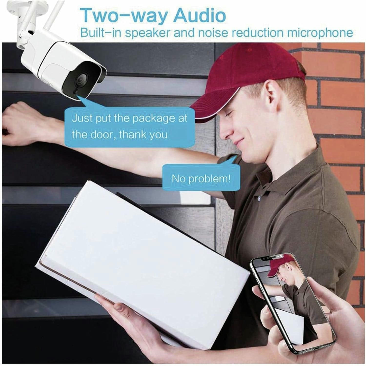 Denver Cámara de vigilancia Wi-Fi Inteligente para Exteriores SHO-110. Cámara Domo IP. Sensor de Movimiento. Compatible con Tuya. Audio bidireccional.