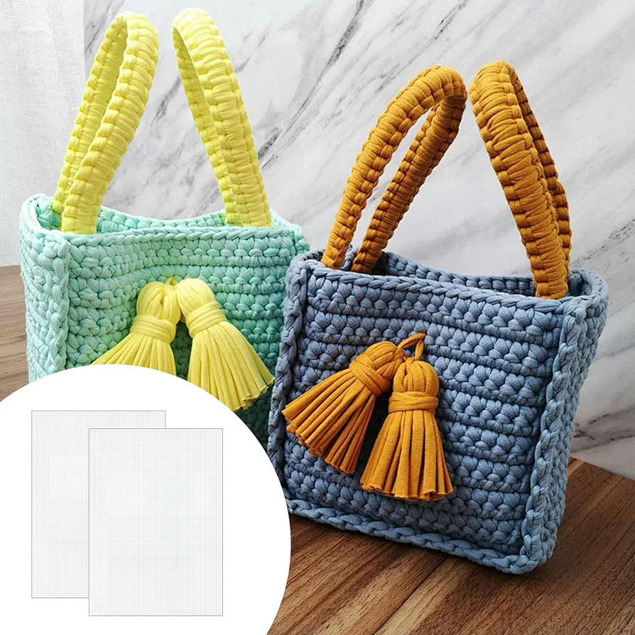 Hojas de lona de plástico, 6 unidades, 34 x 26 cm, tela de malla blanca para bordados y manualidades, color blanco
