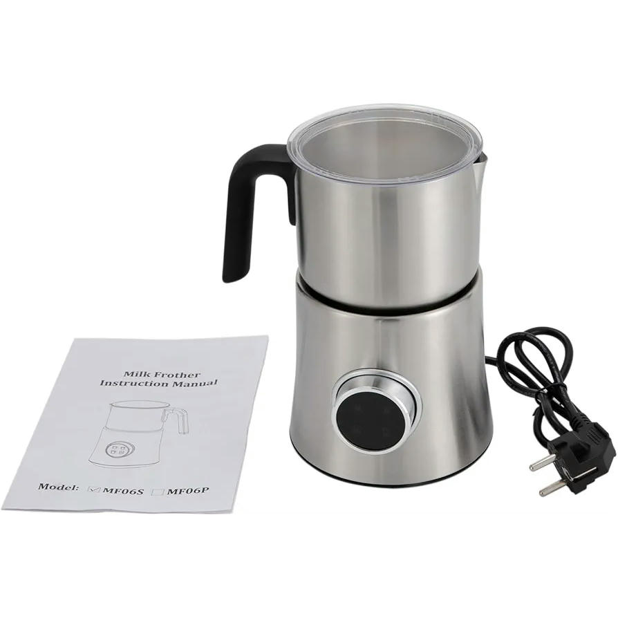 Espumador de leche eléctrico de acero inoxidable 4 en 1 de 500 W, 900 ml, apto para lavavajillas, ideal para café, capuchino y chocolate caliente