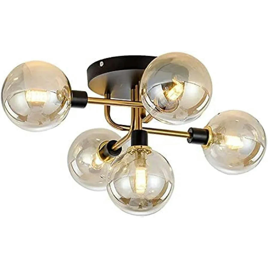 Lámpara de araña LED Sputnik, colgante de techo estilo industrial, 5 luces, moderno, accesorios de iluminación nórdica, ideal para sala de estar