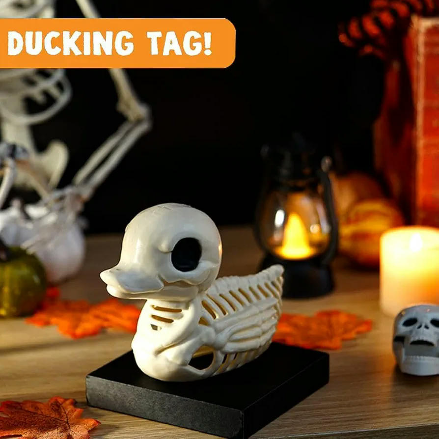 2 Figuras Pato Esqueleto, 4.7 pulgadas, patito accesorio decorativo para Halloween, figura de resina sintética, diseño encantador y espeluznante