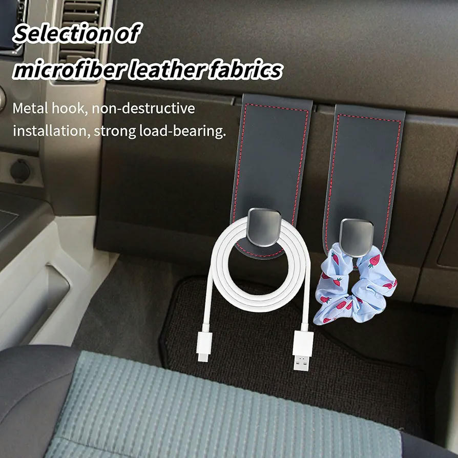 Ganchs per reposacaps de cotxe, 4 peces, accessoris d'alta qualitat per a emmagatzematge, compatibles amb bosses i jaquetes, color negre