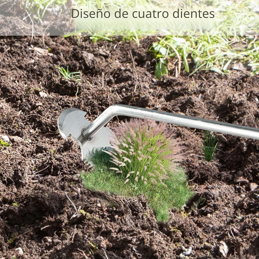 Extractor de Malas Hierbas de Acero Inoxidable con Diseño Ergonómico para Jardinería (35 cm)