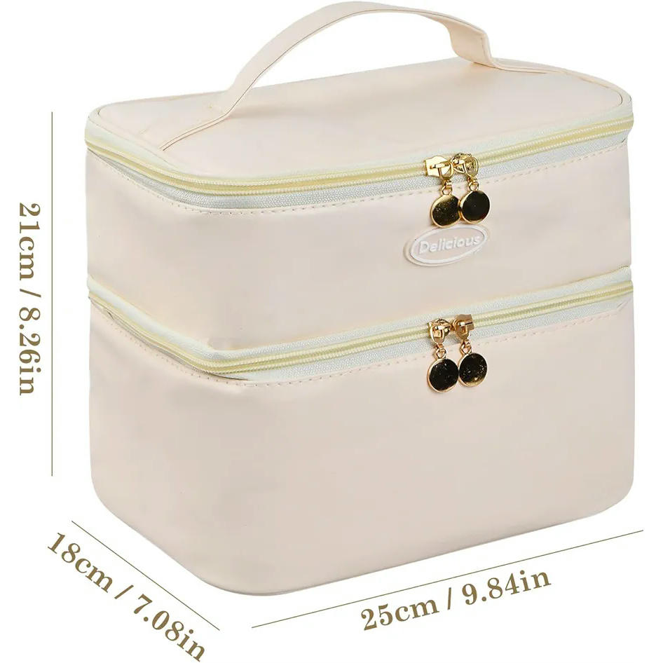 Bolsa térmica Porta Alimentos, Nevera portátil pequeña, Mochila térmica aislada, Bolsa de almuerzo para oficina, camping, playa, capacidad 5,5L y 9L, color beige