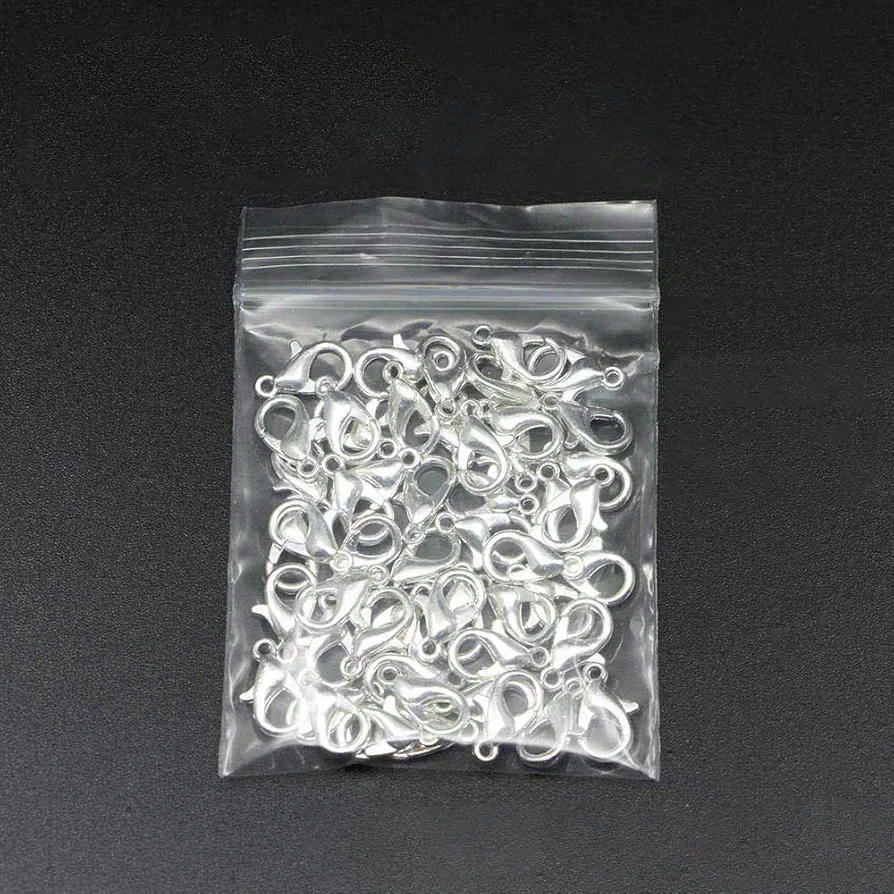 50 cierres de garra de langosta de metal, 12 mm, para manualidades, llaveros, pulseras y joyería, color dorado