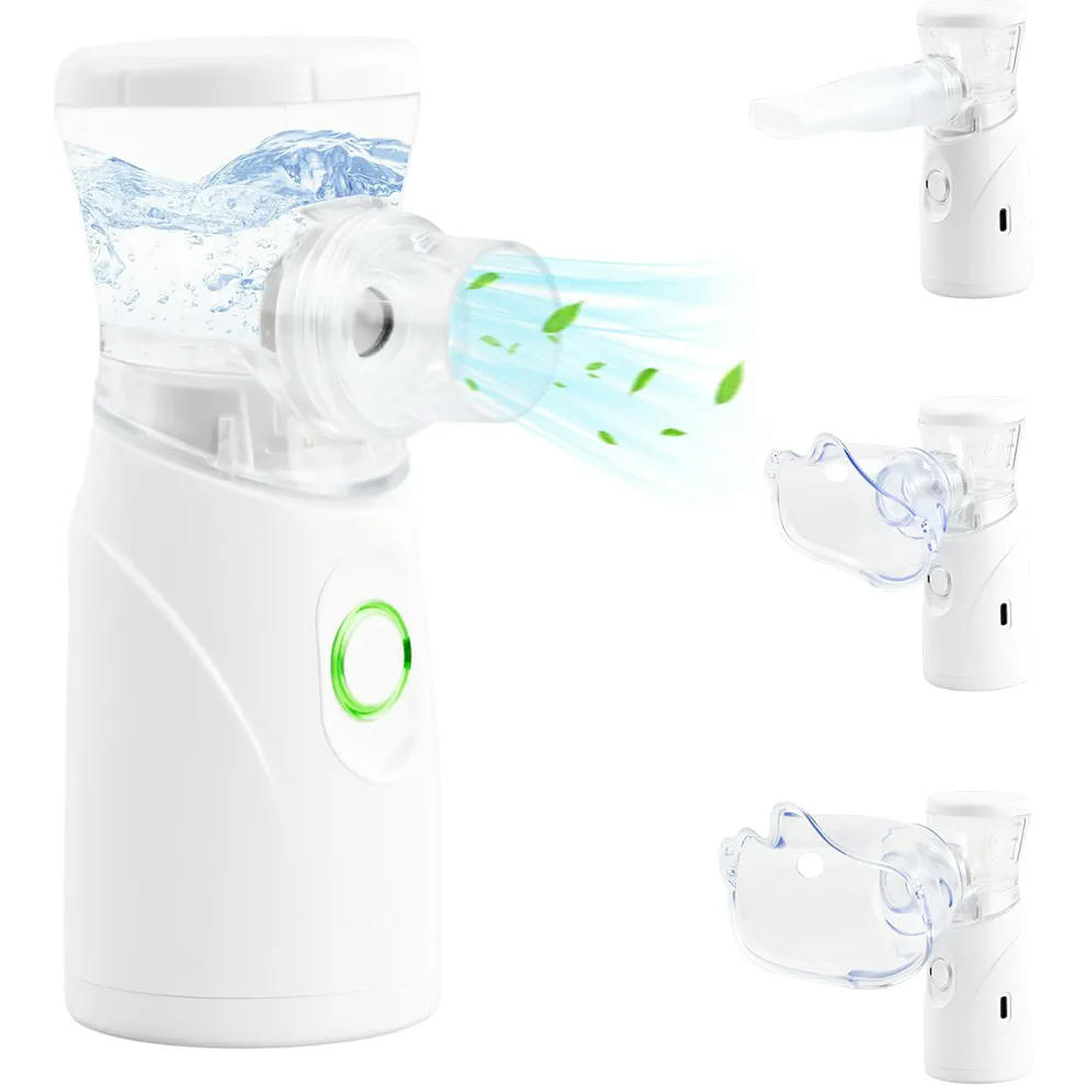 Nebulizador portátil, ideal para niños y adultos, máquina de aerosoles silenciosa para uso doméstico y viajes, incluye boquilla y máscara