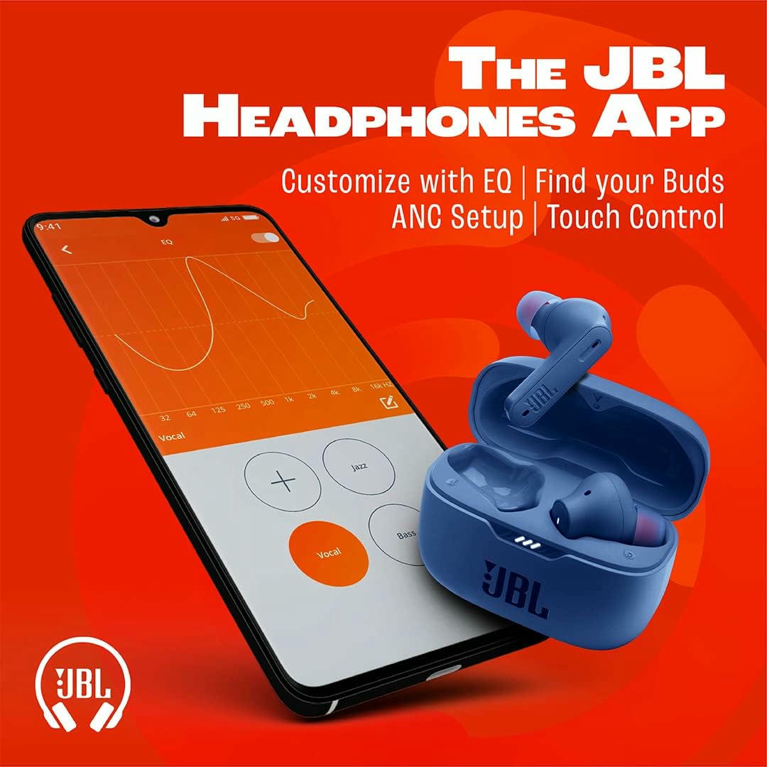 JBL TUNE 230NC TWS Auriculares inalámbricos In Ear True Wireless Bluetooth IPX4 con micrófono incorporado para música, deportes y llamadas, hasta 40h de batería, estuche de carga, azul