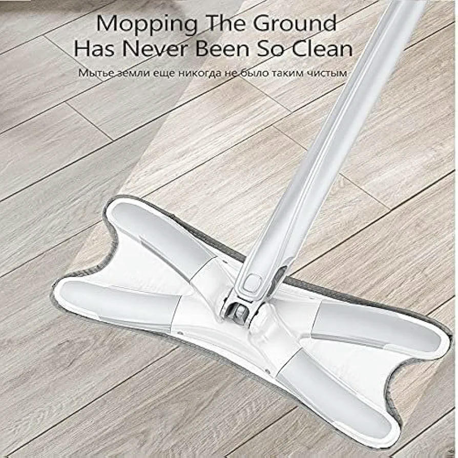 Trapeador Húmedo y Seco, Giratorio con Escurrido Automático para Limpieza de Pisos, Trapeador de Microfibra para Hogar (Gris)