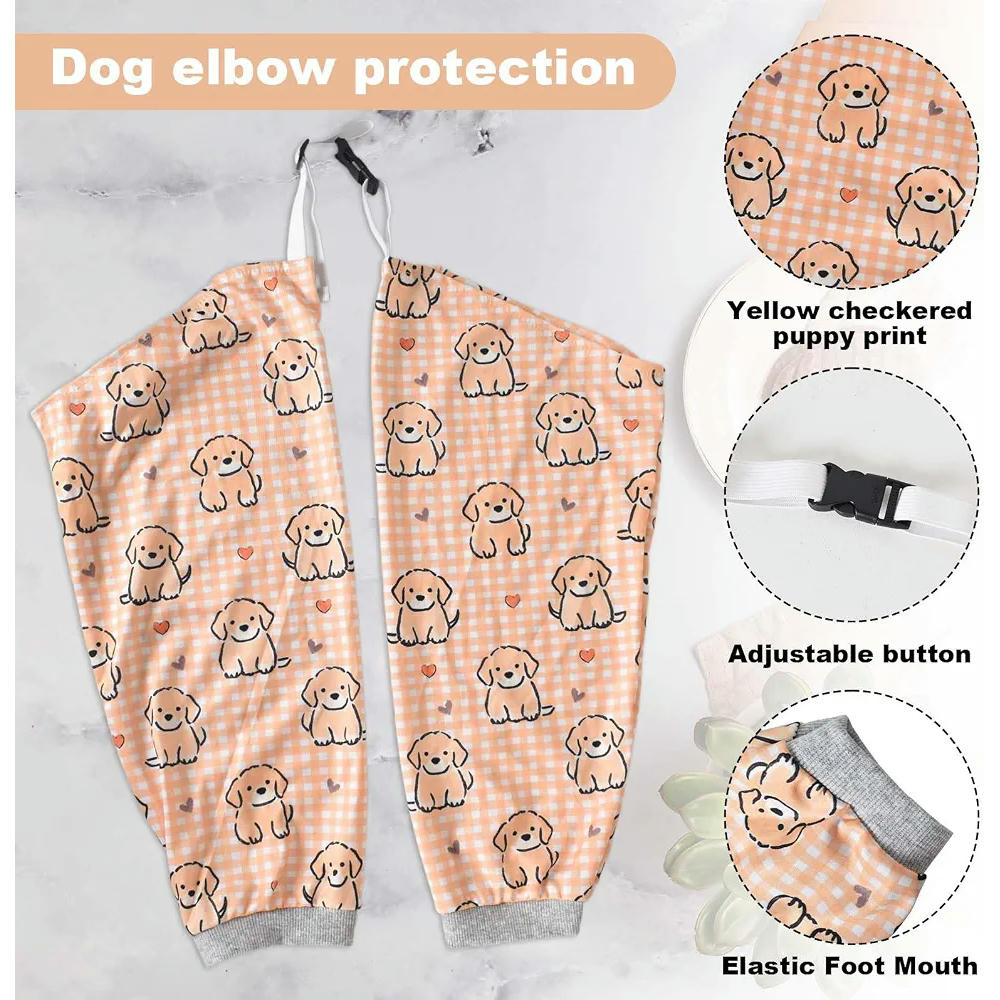 Protector de Codos para Perros - Coderas Transpirables para Prevenir Callos y Heridas (Beige)