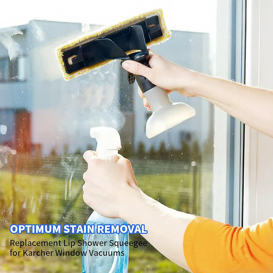 8 Piezas de Microfibra y 4 Extractores de Goma para Aspiradora de Ventanas, 170 y 280 mm (Gris)