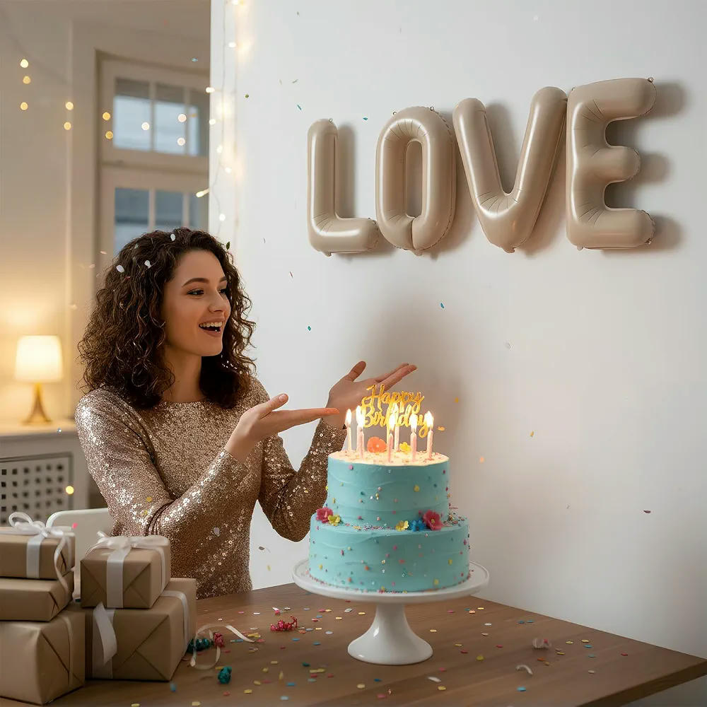 Globos de Corazón Crema Dorado, para Decoración de Bodas y Eventos Especiales, 45 cm