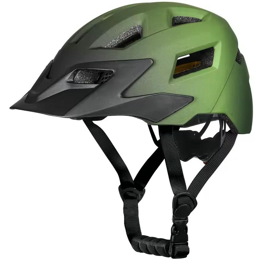 Casco de Seguridad para Niños, Protección para Ciclismo y Deportes al Aire Libre, Talla M (55-59cm), Color Verde y Negro