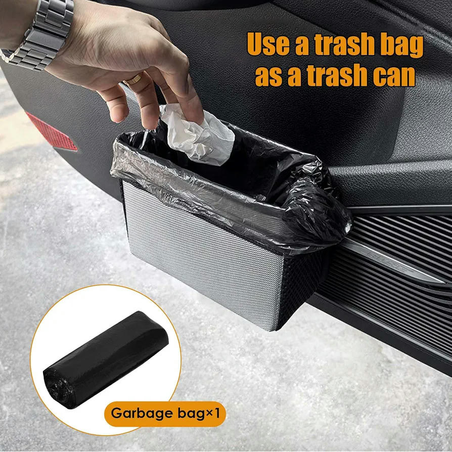 Cubo de Basura Plegable Portátil para Coche, Impermeable y a Prueba de Fugas, Incluye Bolsa de Basura - Color Verde Militar