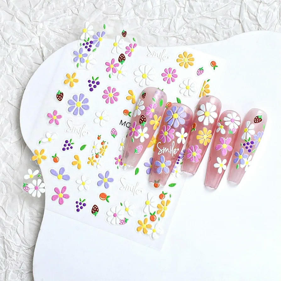 Pegatinas para Uñas 3D, Calcomanías Decorativas Autoadhesivas, Diseño Ideal para DIY, Accesorios de Manicura, Compatible con Uñas Naturales y Acrílicas